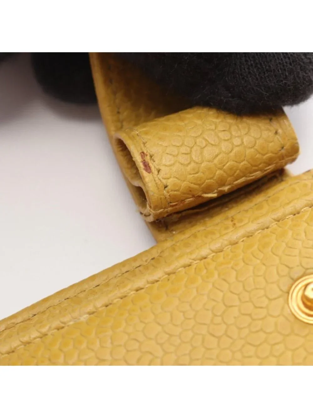 Chanel Notebook Cover CC Logo Yellow Caviar Leather CC Agenda PM